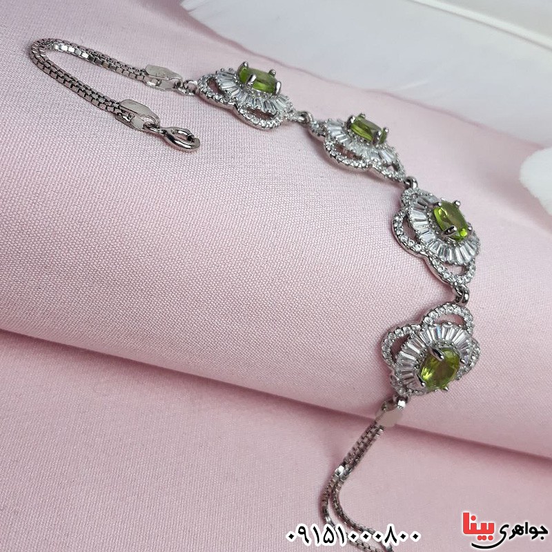 دستبند زبرجد رودیوم زنانه خاص و زیبا _کد:31868