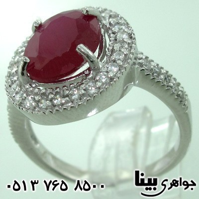 انگشتر ابسیدین زنانه نگین سرخ درشت
