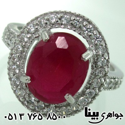 انگشتر ابسیدین زنانه نگین سرخ درشت
