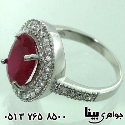 انگشتر ابسیدین زنانه نگین سرخ درشت