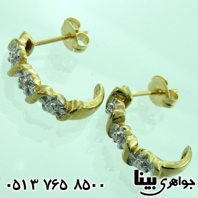 گوشواره الماس زنانه پیچک