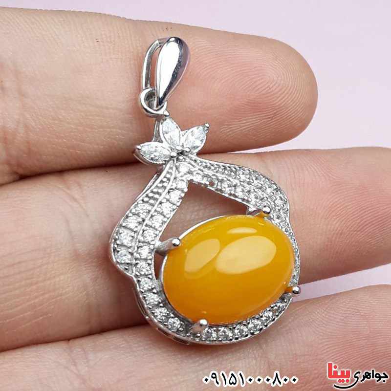 گردنبند عقیق شرف الشمس خاص زنانه رودیوم _کد:32125