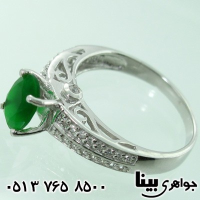 انگشتر ابسیدین نگین سبز زنانه