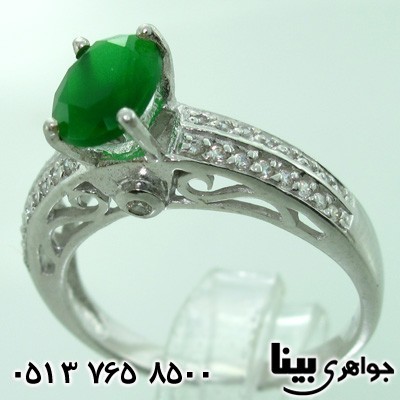 انگشتر ابسیدین نگین سبز زنانه