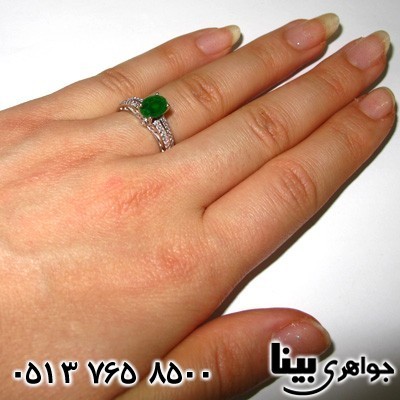 انگشتر ابسیدین نگین سبز زنانه