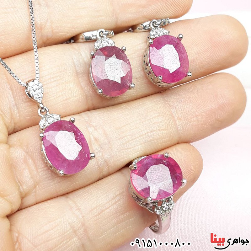 سرویس یاقوت سرخ زنانه رودیوم فاخر و زیبا _کد:32204