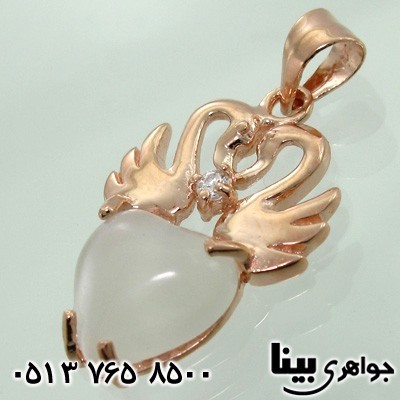 گردنبند سنگ ماه (مون استون) قلب فرشته
