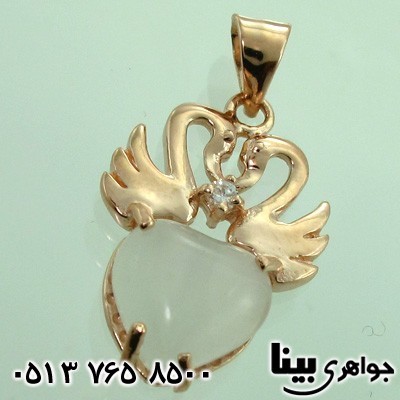 گردنبند سنگ ماه (مون استون) قلب فرشته