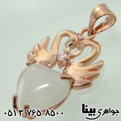 گردنبند سنگ ماه (مون استون) قلب فرشته