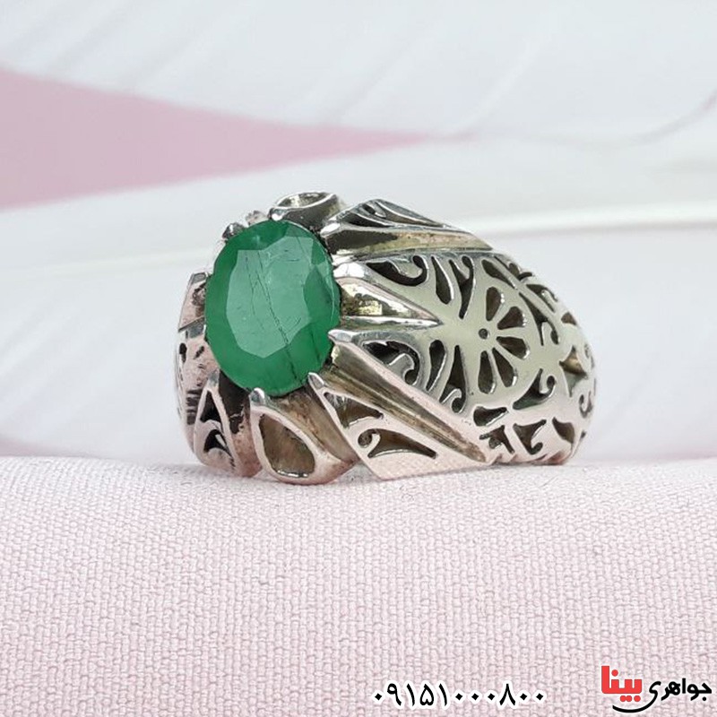 انگشتر زمرد دست ساز درشت فاخر _کد:32270