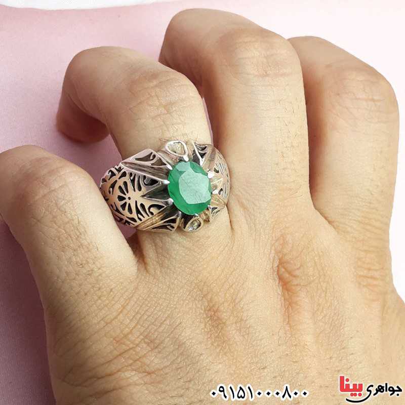 انگشتر زمرد دست ساز درشت فاخر _کد:32270