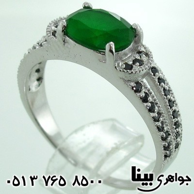 انگشتر ابسیدین زنانه بیضی سبز نگین