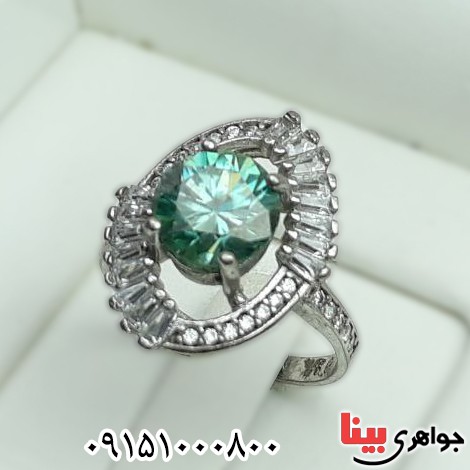 انگشتر الماس روسی (موزانایت) رودیوم زنانه _کد:32331
