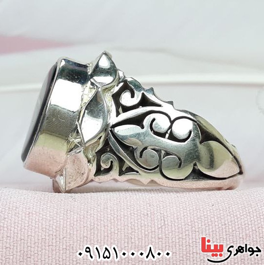انگشتر عقیق شجری دست ساز فاخر و درشت مردانه _کد:32341
