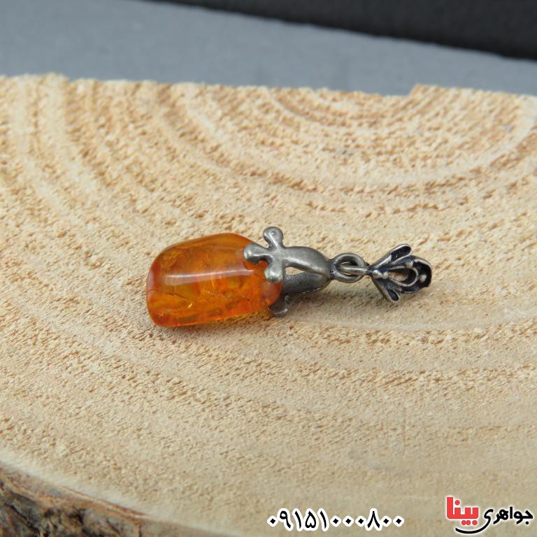 گردنبند کهربا لهستانی نقره بسیار زیبا و شیک _کد:32417