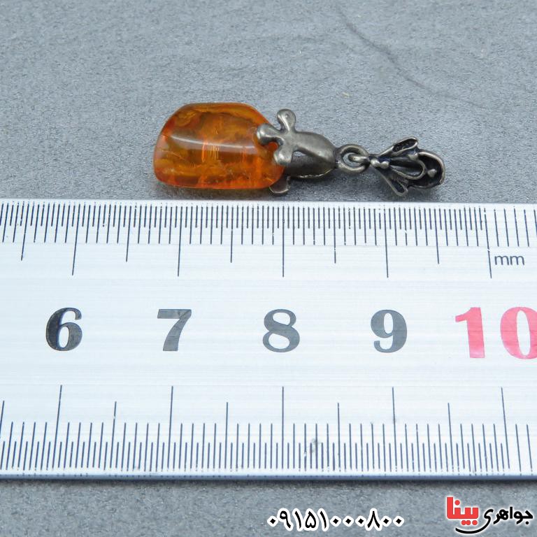 گردنبند کهربا لهستانی نقره بسیار زیبا و شیک _کد:32417