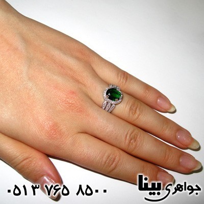 انگشتر ابسیدین زنانه فانتزی رکاب پهن