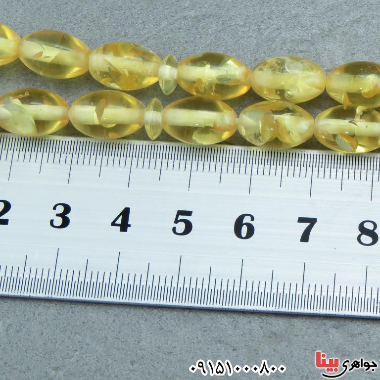 تسبیح کهربا 33 دانه ای درشت بسیار زیبا _کد:32495