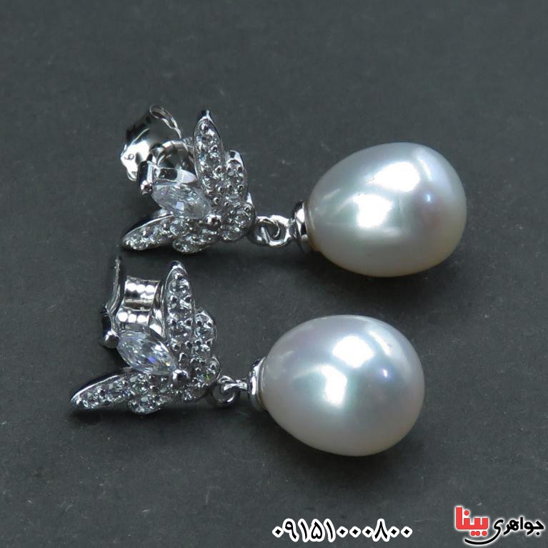 گوشواره مروارید بسیار شیک و زیبا زنانه _کد:32497