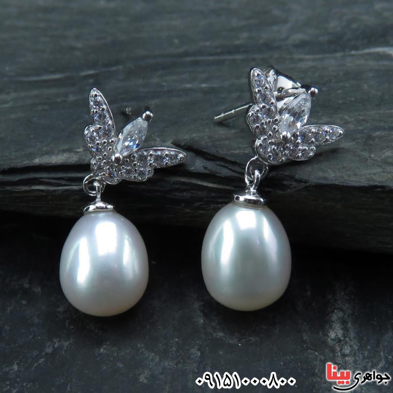 گوشواره مروارید بسیار شیک و زیبا زنانه _کد:32497