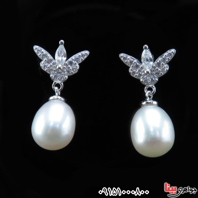 گوشواره مروارید بسیار شیک و زیبا زنانه _کد:32497