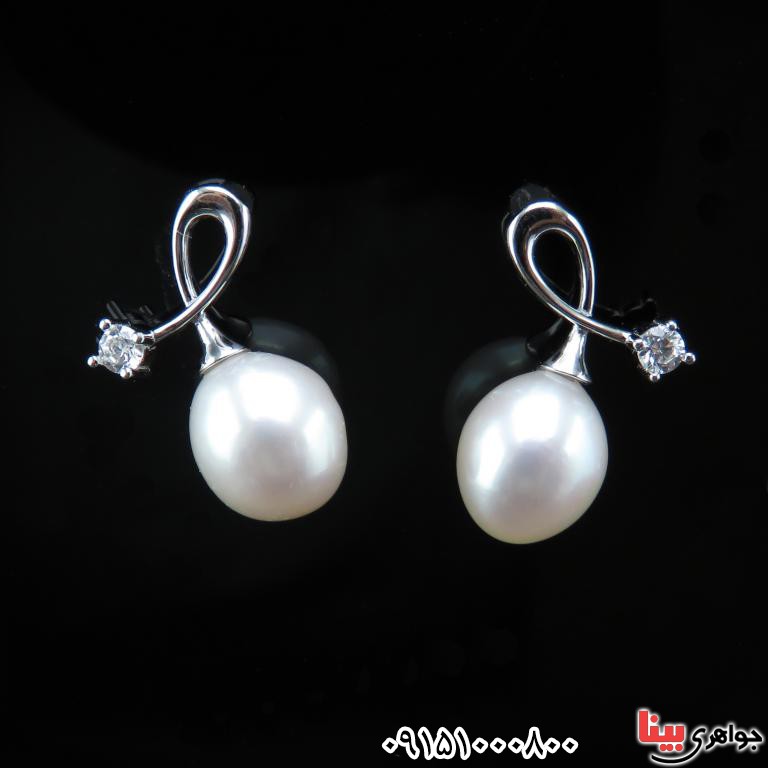 گوشواره مروارید بسیار زیبا و با کیفیت زنانه _کد:32498