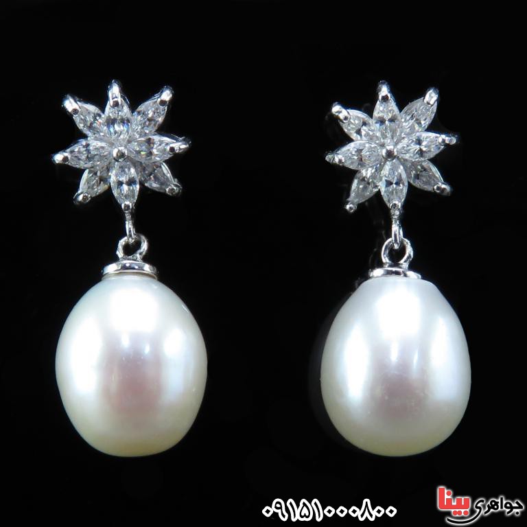 گوشواره مروارید بسیار زیبا و با کیفیت زنانه _کد:32504