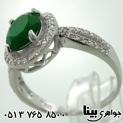 انگشتر ابسیدین زنانه نگین چهارچنگ نگین سبز