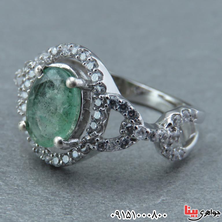 انگشتر زمرد زامبیا بسیار زیبا و خاص زنانه _کد:32539