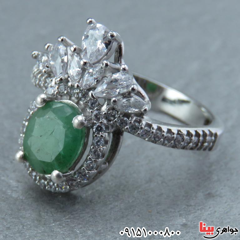 انگشتر زمرد زامبیا بسیار زیبا و با کیفیت زنانه _کد:32540