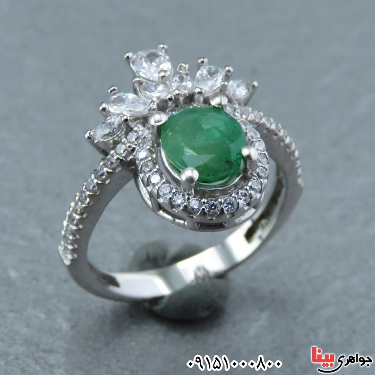 انگشتر زمرد زامبیا بسیار زیبا و با کیفیت زنانه _کد:32540