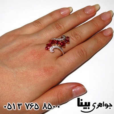 انگشتر نقره یاقوت سنتاتیک خوشرنگ سلطنتی
