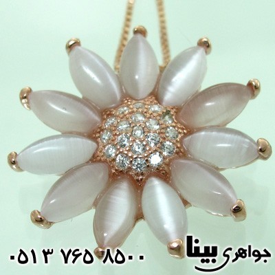 گردنبند سنگ ماه (مون استون) طرح گل