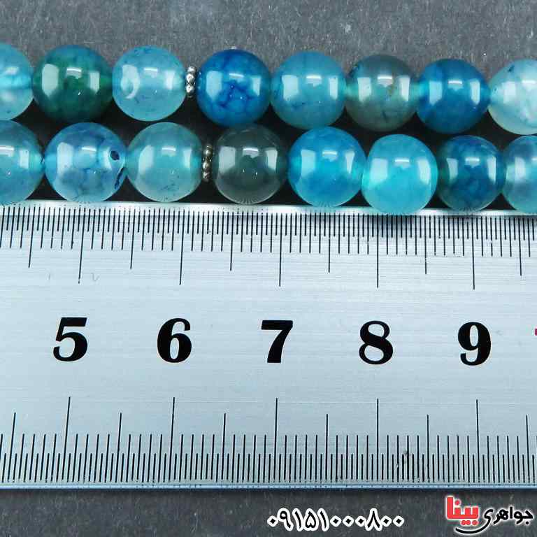 تسبیح عقیق آبی 101 دانه ای سنگین و خوشرنگ _کد:32610