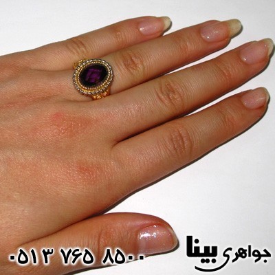 انگشتر آمتیست زنانه درشت