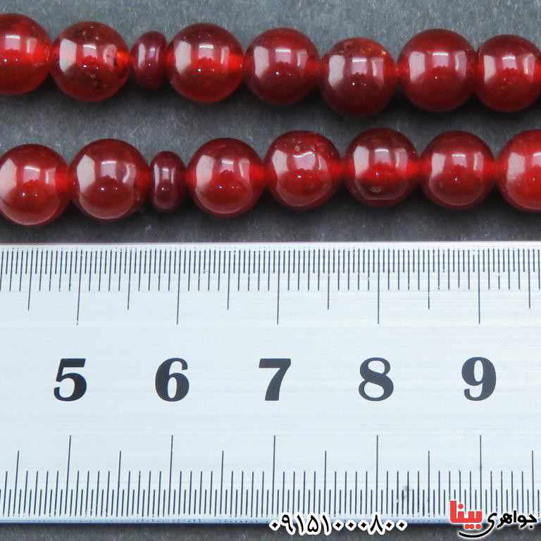 تسبیح عقیق قرمز 33 دانه ای سنگین بسیار خوشرنگ _کد:32631