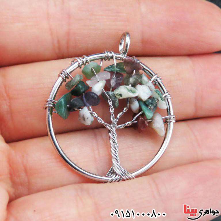 گردنبند عقیق خزه ای  بسیار خاص و زیبا _کد:32721