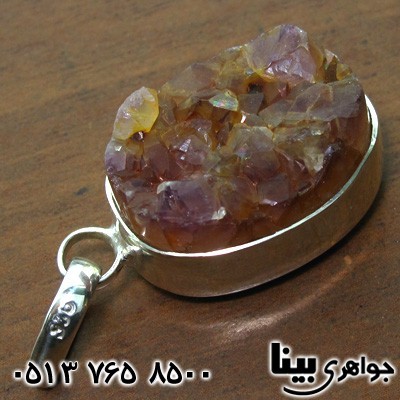 گردنبند آمتیست راف فاخر درشت بیضی