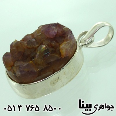 گردنبند آمتیست راف فاخر درشت بیضی