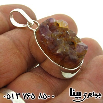 گردنبند آمتیست راف فاخر درشت بیضی
