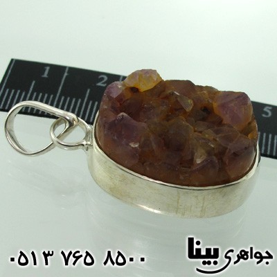 گردنبند آمتیست راف فاخر درشت بیضی