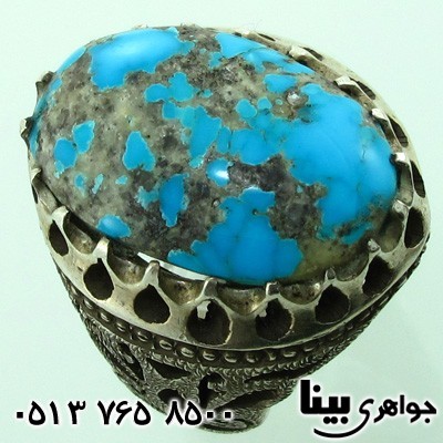 انگشتر فیروزه نیشابوری شجری مردانه فاخر
