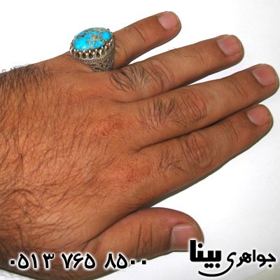 انگشتر فیروزه نیشابوری شجری مردانه فاخر