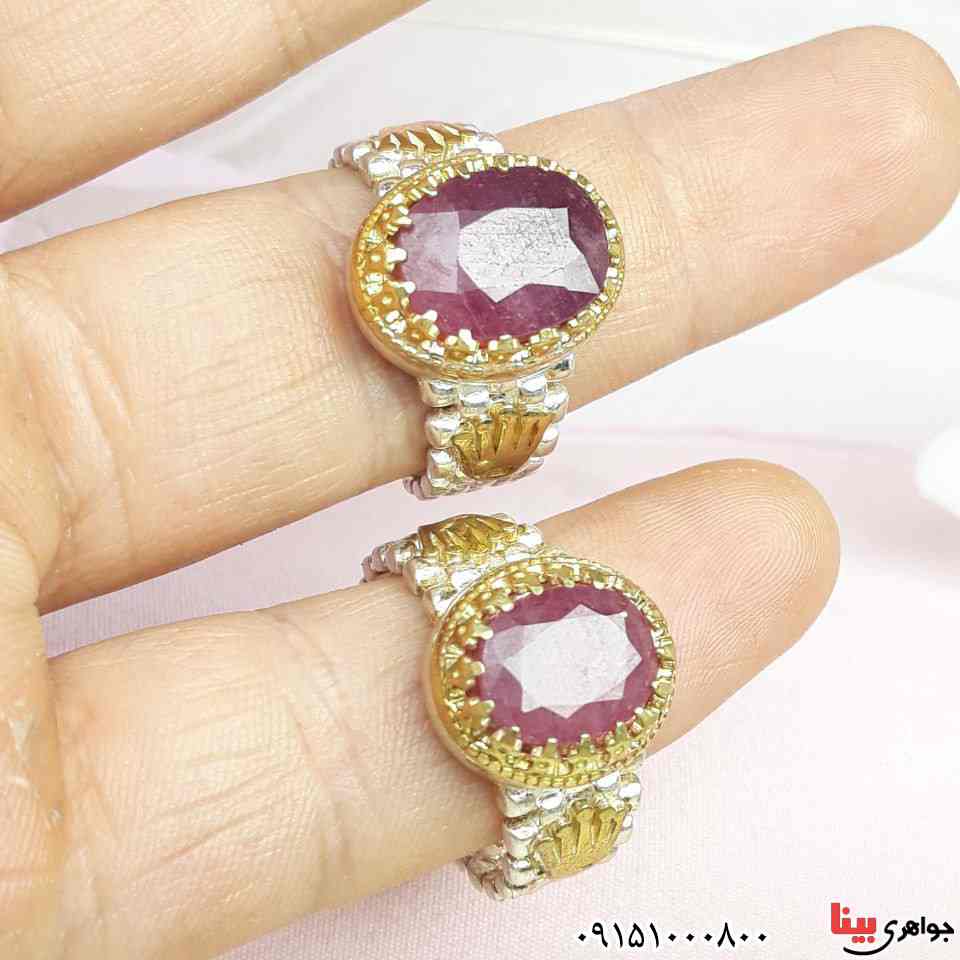 انگشتر یاقوت سرخ ست بسیار زیبا طرح رولکسی _کد:32778