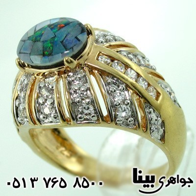 انگشتر اوپال زنانه موزائیکی