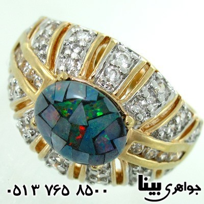 انگشتر اوپال زنانه موزائیکی