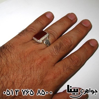 انگشتر عقیق قرمز مردانه یا رضا