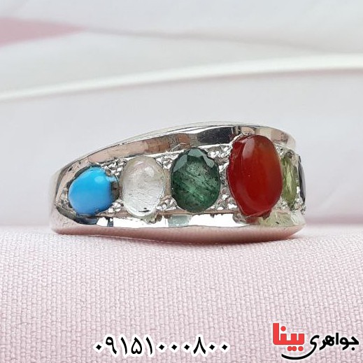 انگشتر چند جواهر دست ساز بسیار زیبا و خاص _کد:32857