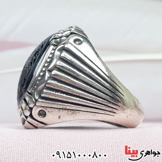 انگشتر حدید خطی درشت با حکاکی هفت جلاله _کد:32864