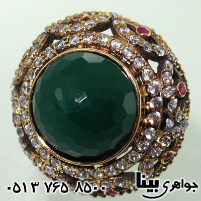 انگشتر جید زنانه عثمانی اشرافی درشت